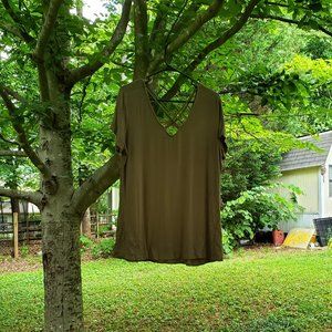 Wishful Park Olive Green Strappy Tee